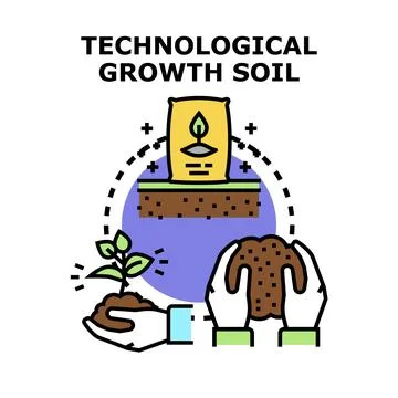 Technological growth soil concept for agriculture development Stock Illustration