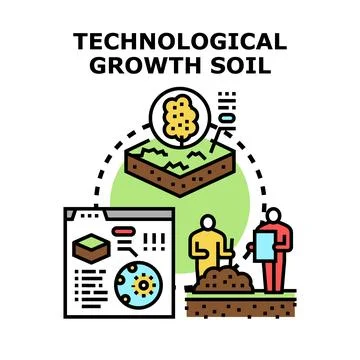 Technological growth soil concept vector illustration Stock Illustration