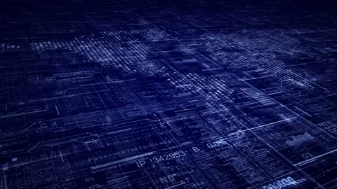 Technological HUD intro with world map. Stock Footage 99436601