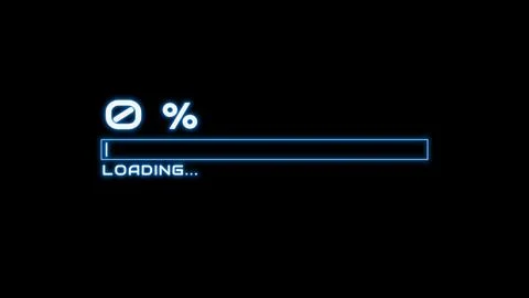 Technological HUD Progress Bar with Percentage Overlay Stock Illustration