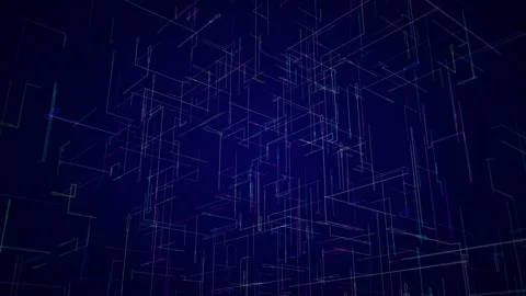 Technological HUD.Camera rotating in Cyberspace. Stock Footage 113407734