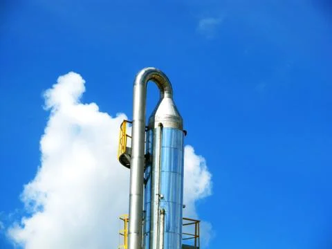 Technological installation, construction on a woodworking plant.  Stock Photos