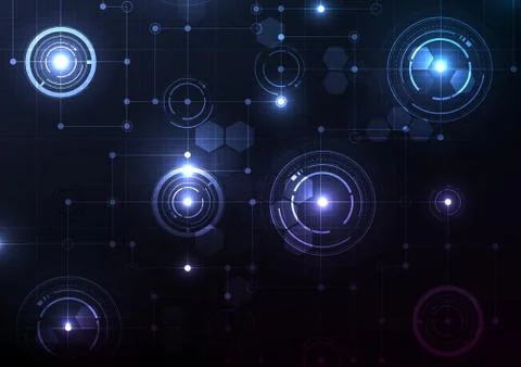 Technological intelligent circuit system background vector Stock Illustration