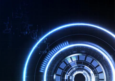 Technological intelligent interface hud connection abstract background vector Stock Illustration