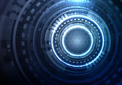 Technological interface future system hud platform abstract background vector Stock Illustration