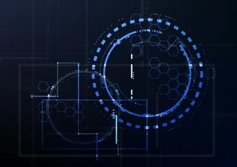Technological interface future systematic hud abstract background vector Stock Illustration
