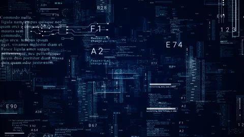 Technological intro.Futuristic HUD elements. Stock Footage 89152037