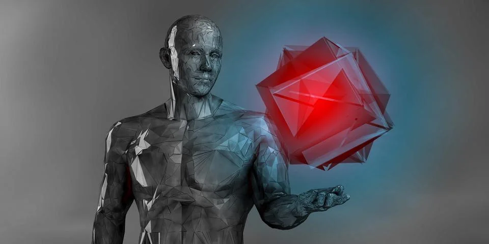 Technological Isolation Depicted Through Abstract Geometric Pattern Illustrazione stock