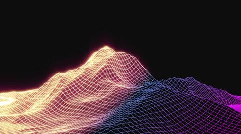 Technological landscape of the future .Digital terrain cyberspace in the moun Stock Illustration