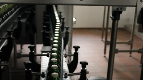 Technological line for bottling of beer in brewery 7199 Stock Footage 26616223