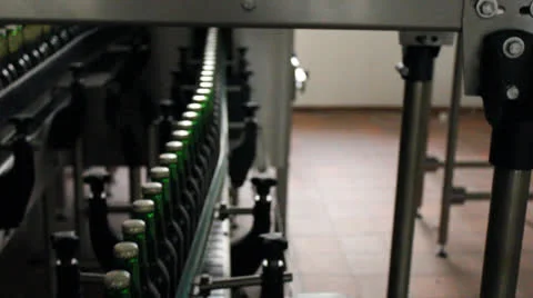 Technological line for bottling of beer in brewery 7198 Stock Footage 26616320