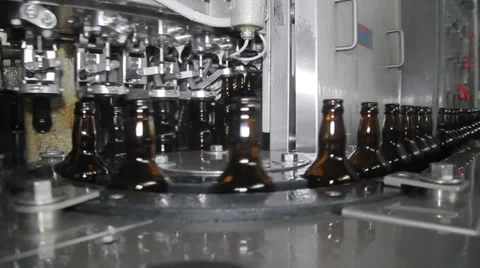 Technological Line For Bottling Of Beer In Brewery. 库存影片 36969659