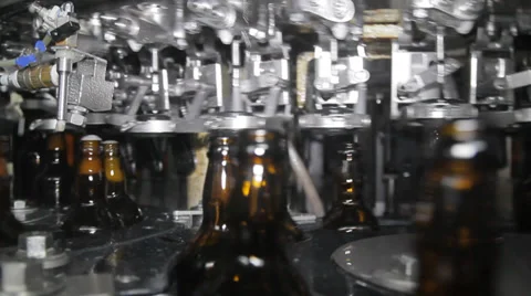 Technological Line For Bottling Of Beer In Brewery. Vidéo 36969663