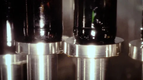 Technological line for bottling of beer. In brewery 스톡 동영상 121557542
