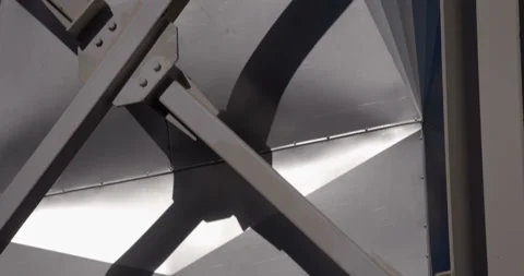 Technological line of the plant where huge metal pipes are fixed on metal beams  Stock Footage 161972509