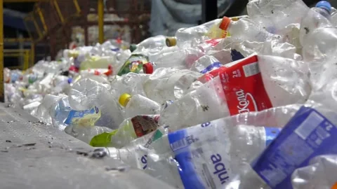 Technological line for sorting secondary material resources Stock Footage 103956764