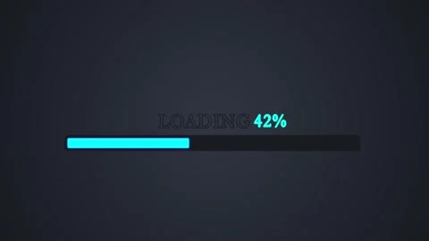 Technological loading bar animation with blue neon light on dark screen Stock Footage 314150285