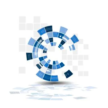 Technological media connection abstract background vector Stock Illustration