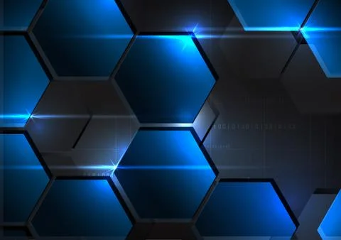 Technological metal hexagon abstract background vector Stockillustratie