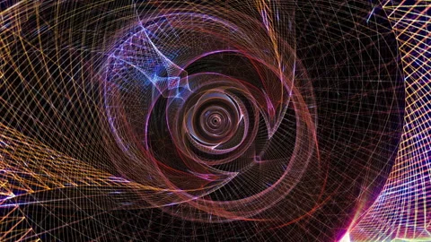 Technological modern complex wire frame futuristic tunnel loop Stock Footage 155101159