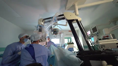 Technological modern equipment in up-to-date surgery room.  Stock Footage 174052631