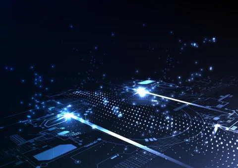 Technological modern intelligent circuit system background vector Stock Illustration
