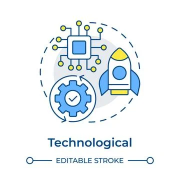 Technological multi color concept icon Stock Illustration