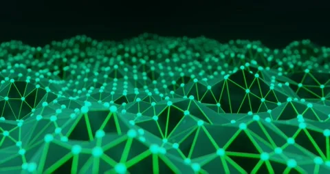 Technological network abstract background in green style 3d animation Stock Footage 155154720