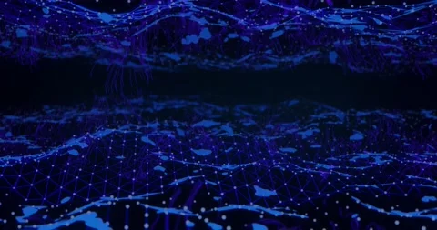 Technological network abstract background in violet style 3d animation Stock Footage 155198160