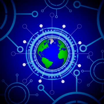 Technological panel of planet earth Stock Illustration