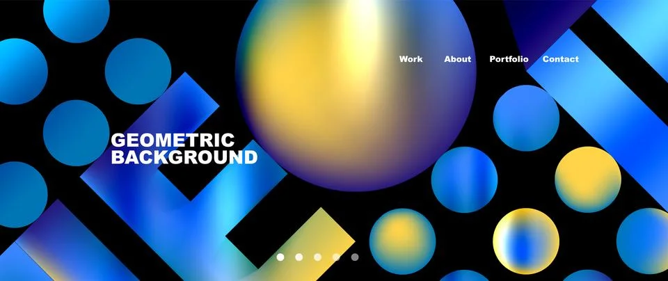 A technological pattern of blue and yellow circles in the sky Stockillustratie