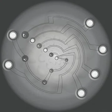 Technological pattern of circles and lines for design. Stock Illustration