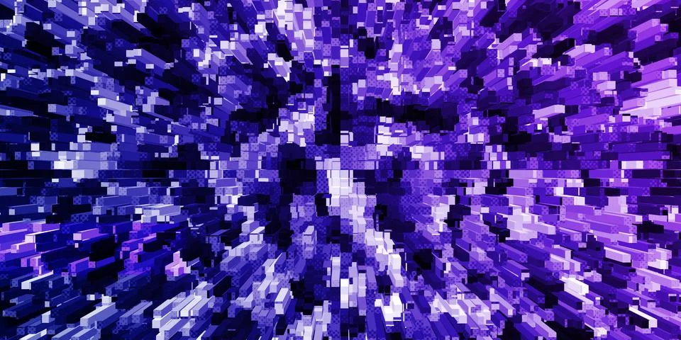 Technological pixel background of columnar geometric shapes Stock Illustration