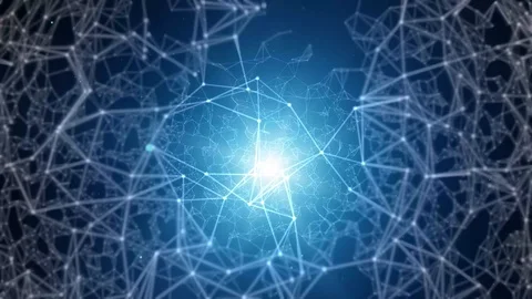 Technological polygonal network shape. Technology background. Stock Footage 113081229