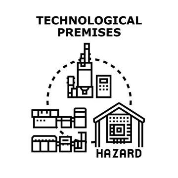 Technological premises creating hazard vector concept illustration Stock Illustration