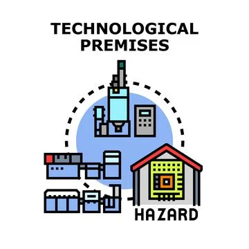 Technological premises creating hazard vector concept illustration Stock Illustration