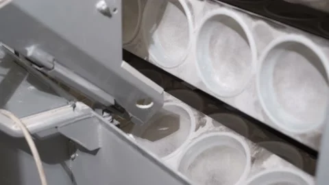 Technological process of product molding. The dough from the dough rounder Stock Footage 224155624