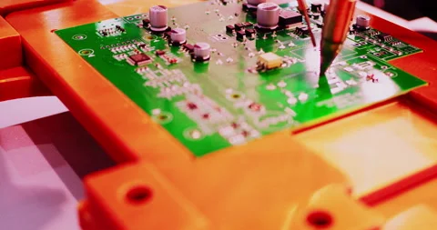 Technological process of soldering on a microcircuit Stock Footage 307111760