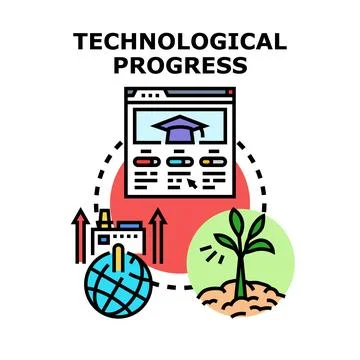 Technological progress fostering global growth and education Ilustración de archivo