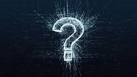 Technological question mark in the electronic digital space. 스톡 동영상 122952431