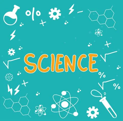 Technological scientific background. Hand drawing technologic science abstrac Stock Illustration