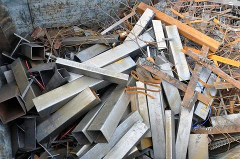 Technological scrap, background, texture. Secondary material resources Stock Photos