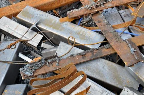 Technological scrap, background, texture. Secondary material resources Stock Photos