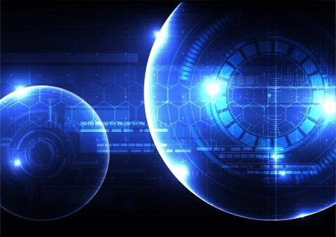 Technological security scanning hud display space vector background abstract Stock Illustration