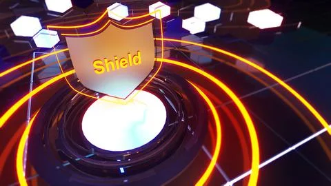 Technological security system prevents hacker attacks.,data protection and se Stockillustratie