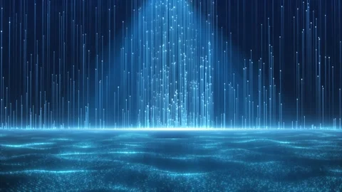 Technological sense particle lines rising stage background Stock Footage 295404482