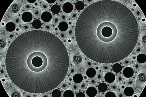 Technological set of different black and white circles Stock Illustration