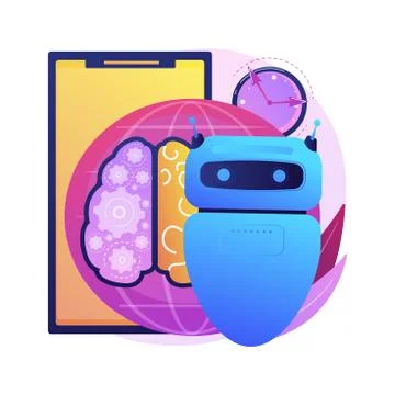 Technological singularity abstract concept vector illustration. Stock Illustration