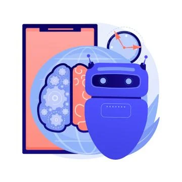 Technological singularity abstract concept vector illustration. Stock Illustration