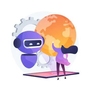 Technological singularity abstract concept vector illustration. Stock Illustration